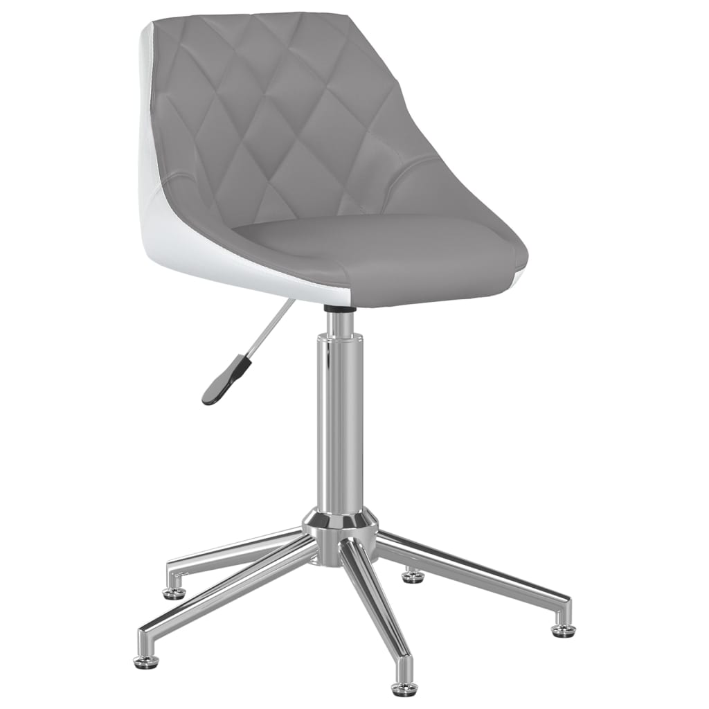 

vidaXL Eetkamerstoelen draaibaar 6 st kunstleer grijs en wit