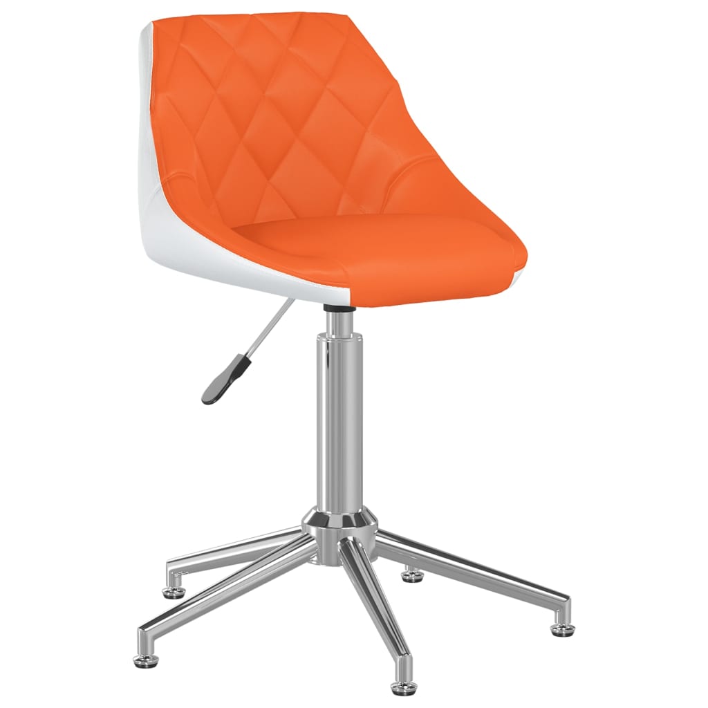 

vidaXL Eetkamerstoelen draaibaar 6 st leer oranje en wit