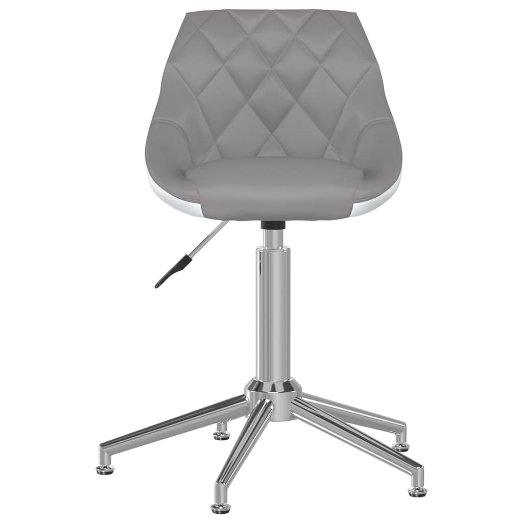 vidaXL Snurrbar matstol grå och vit konstläder