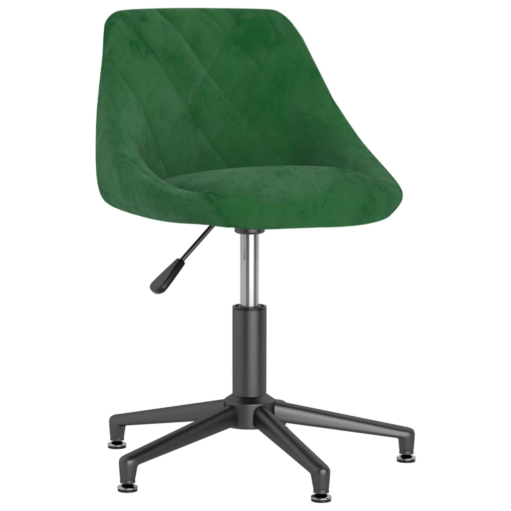 vidaXL Chaises pivotantes à manger lot de 4 vert foncé velours