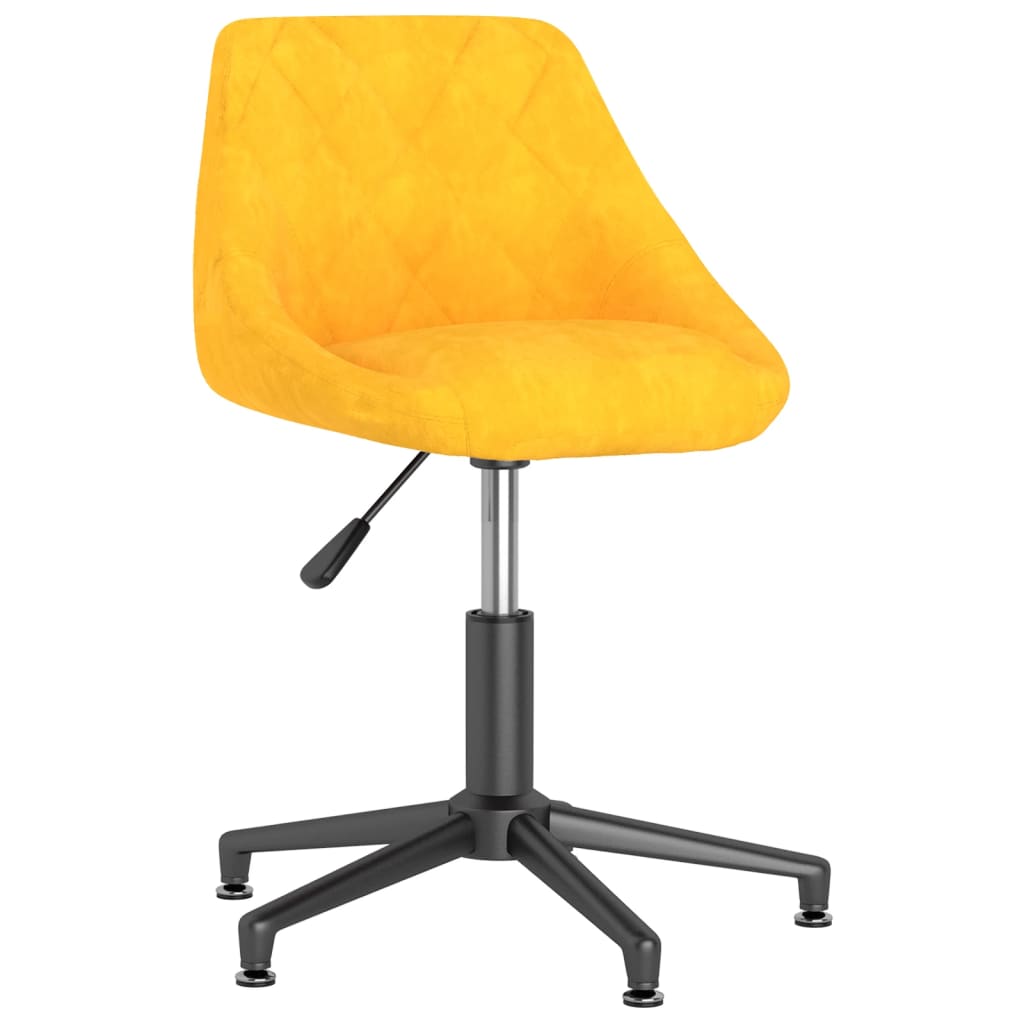 vidaXL Chaises pivotantes à manger lot de 4 jaune moutarde velours