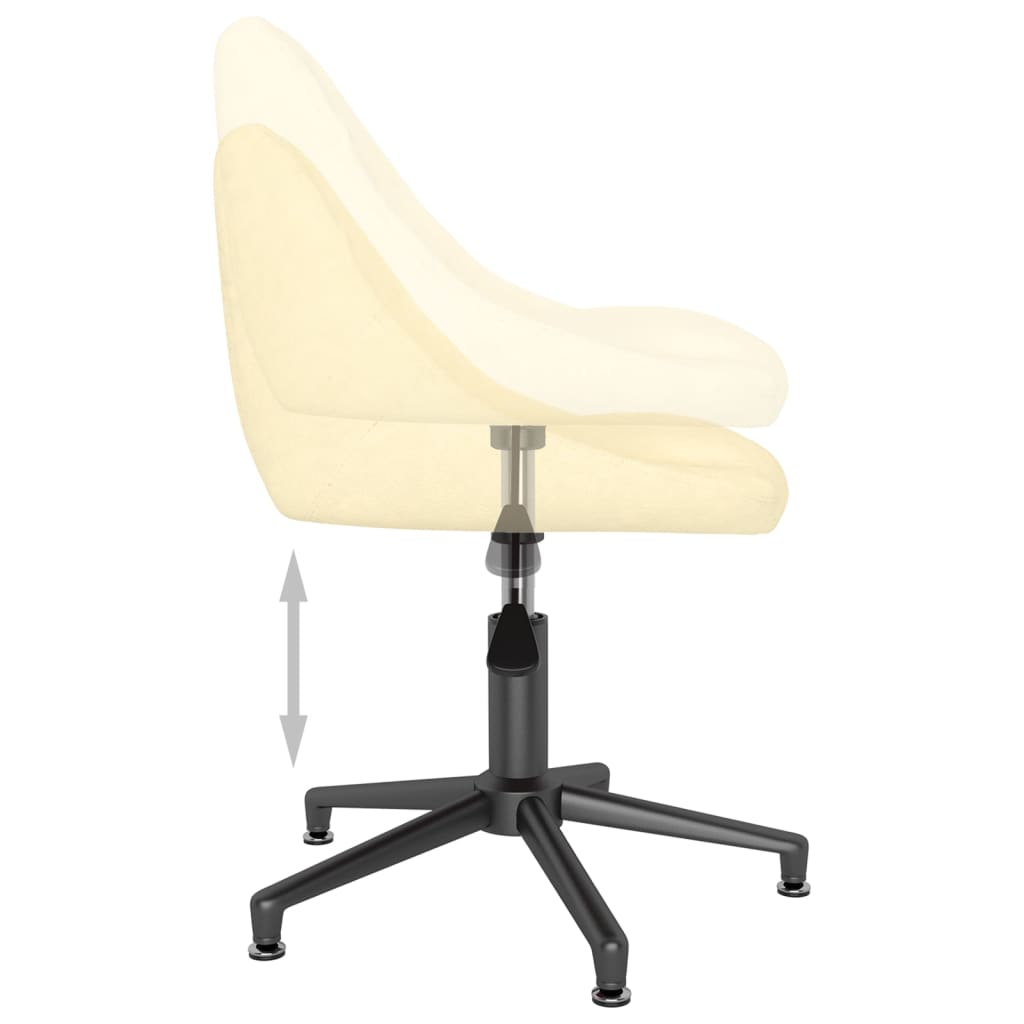 Въртящи се трапезни столове, 6 бр, кремави, кадифе