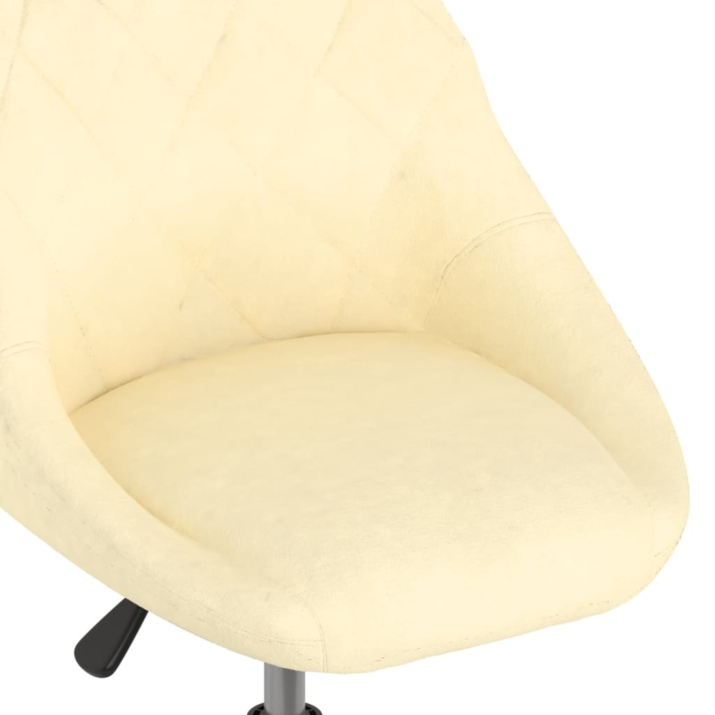 Въртящи се трапезни столове, 6 бр, кремави, кадифе