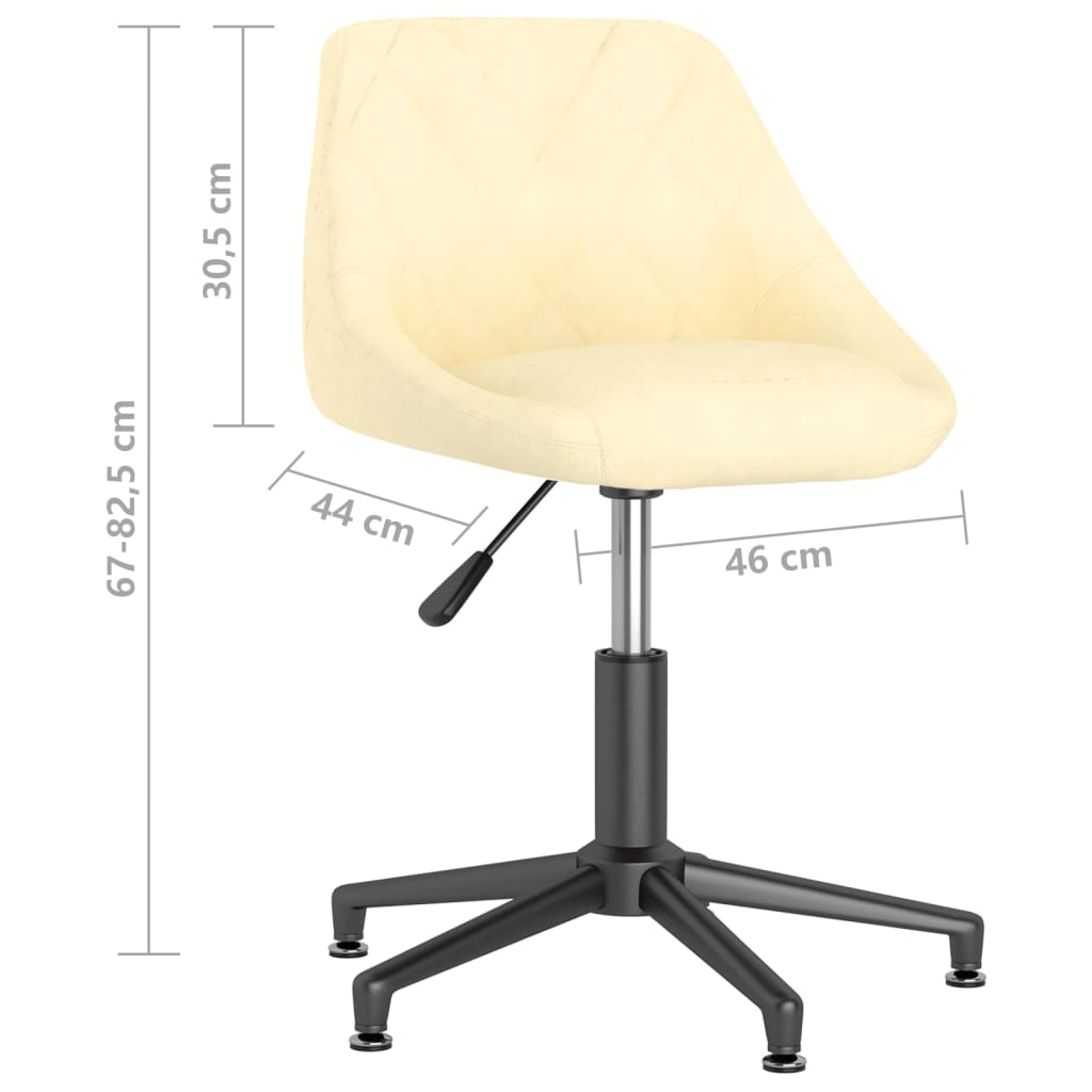 Въртящи се трапезни столове, 6 бр, кремави, кадифе