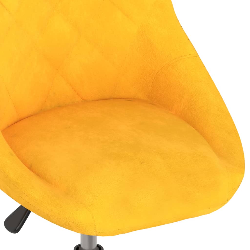 Otočná jídelní židle hořčicově žlutá samet