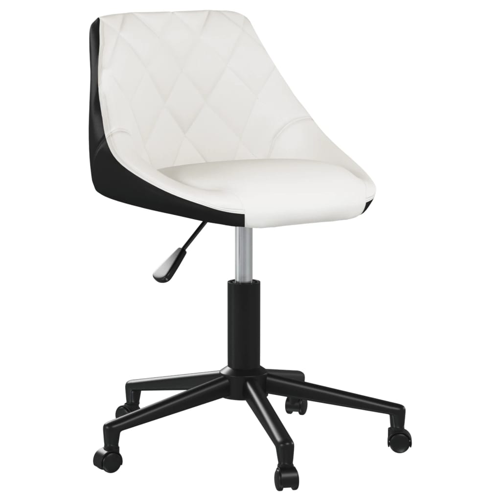 

vidaXL Eetkamerstoelen draaibaar 4 st kunstleer wit en zwart