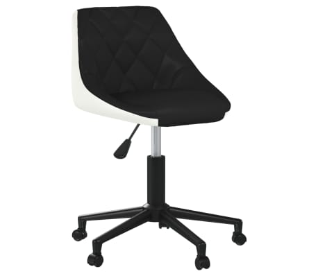 vidaXL Chaises à manger pivotantes lot de 4 noir et blanc similicuir