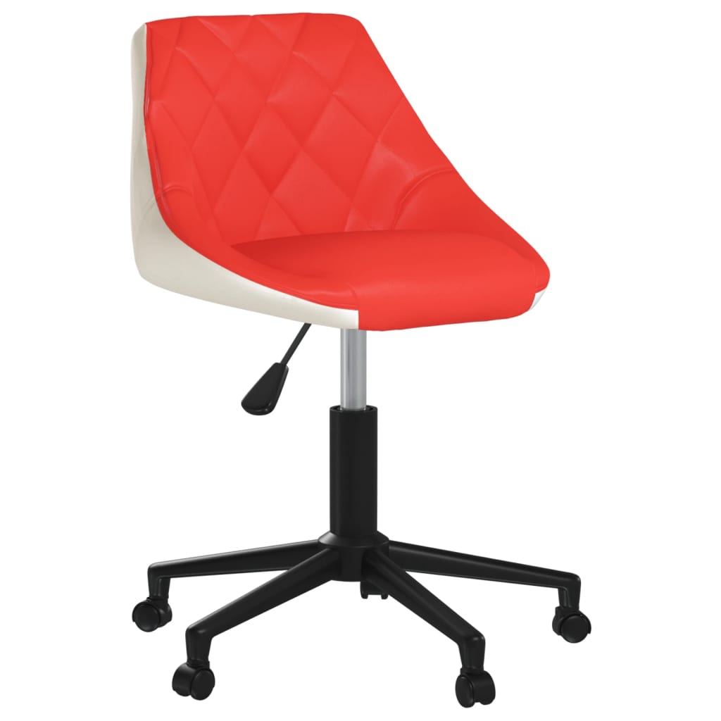 

vidaXL Eetkamerstoelen draaibaar 4 st kunstleer rood en wit