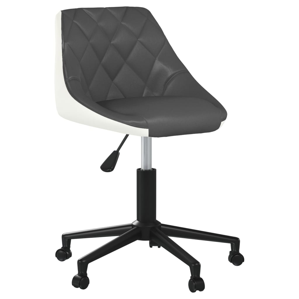 

vidaXL Eetkamerstoelen draaibaar 4 st kunstleer grijs en wit