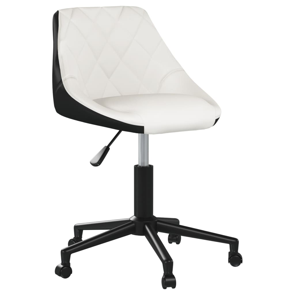 vidaXL Chaises pivotantes à manger lot de 6 blanc et noir similicuir