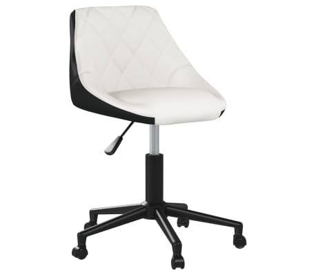 vidaXL Chaises pivotantes à manger lot de 6 blanc et noir similicuir