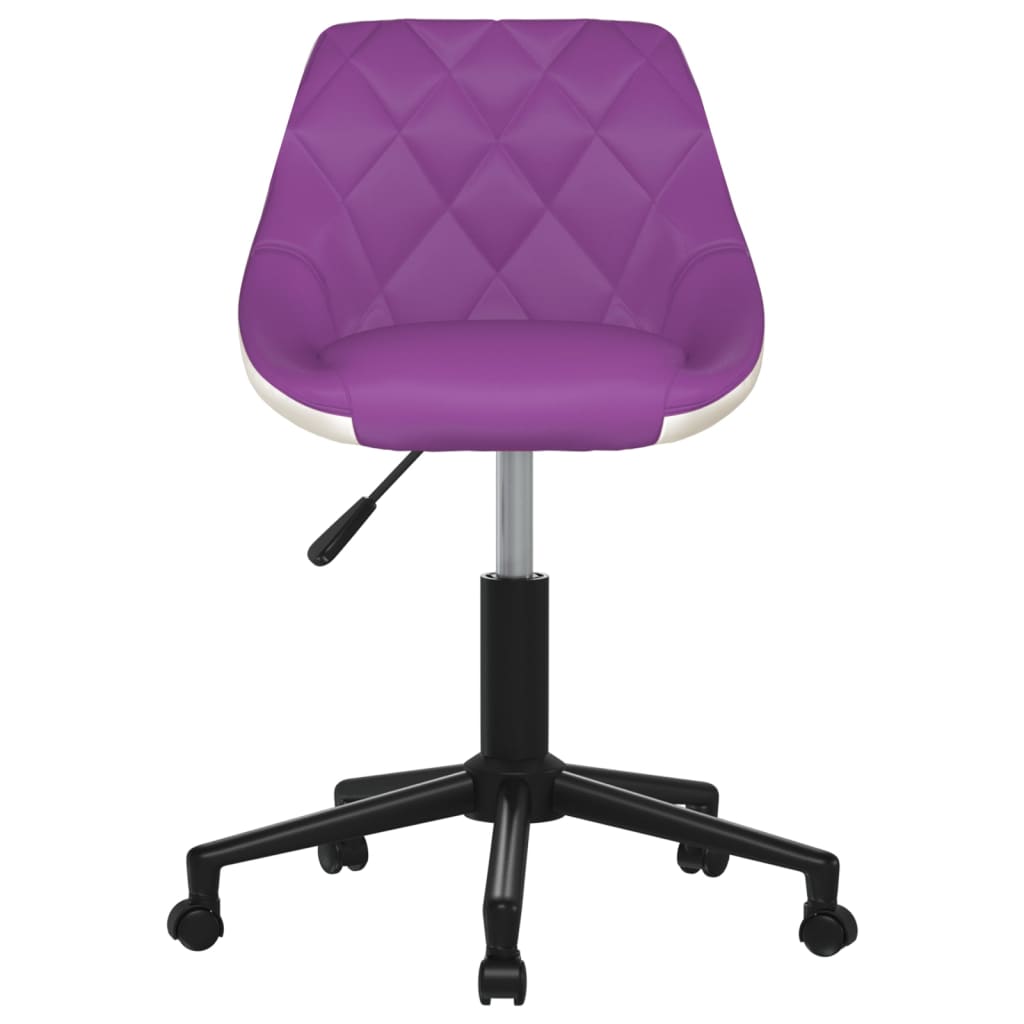 Otočná jídelní židle fialovo-bílá umělá kůže