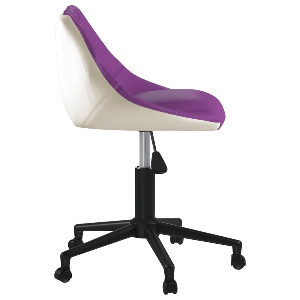 Otočná jídelní židle fialovo-bílá umělá kůže