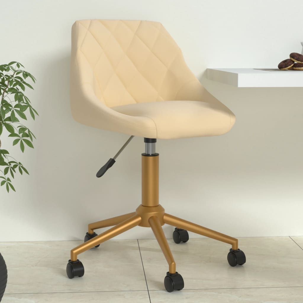 Pasukama biuro kėdė, kreminės spalvos, aksomas (335505)