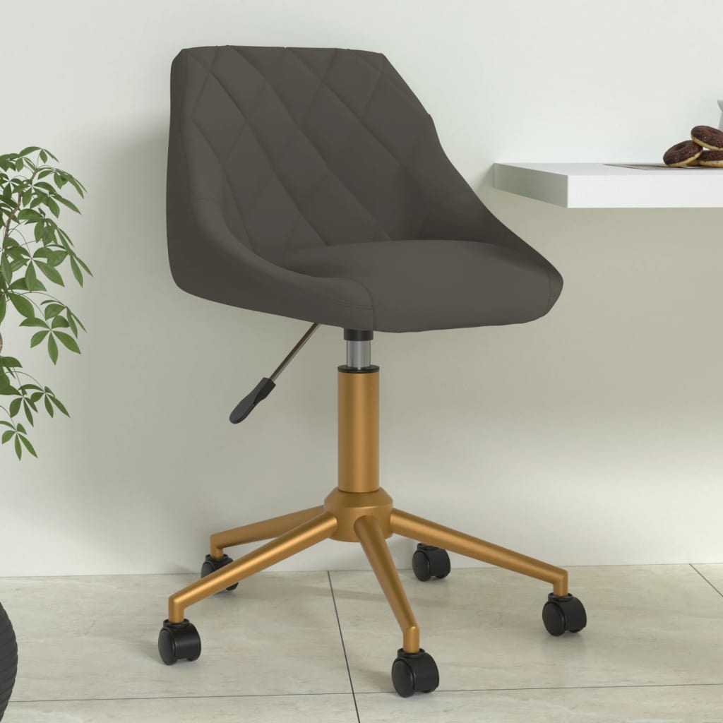 Pasukama biuro kėdė, tamsiai pilkos spalvos, aksomas (335507)