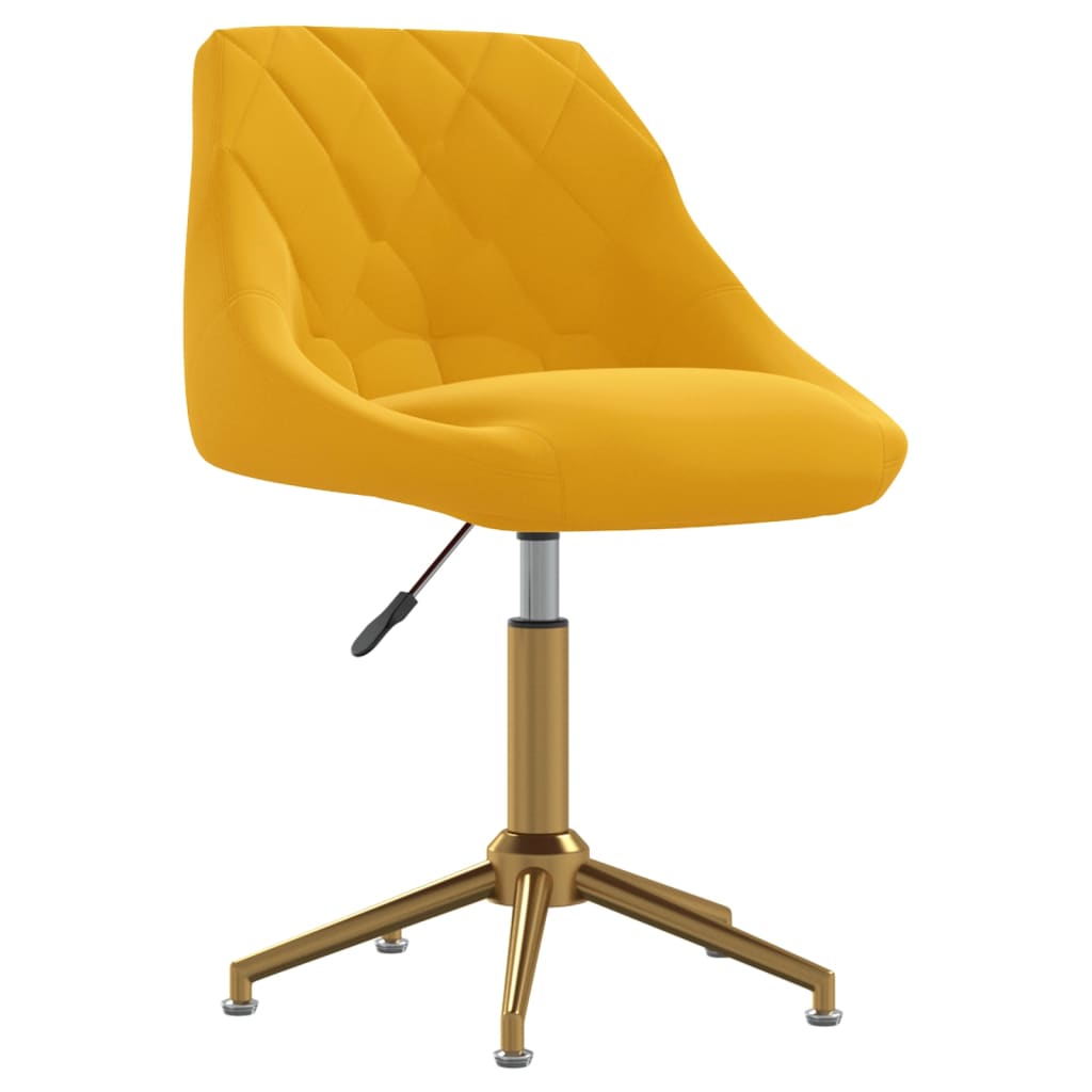 vidaXL Chaises à manger pivotantes lot de 4 jaune moutarde velours