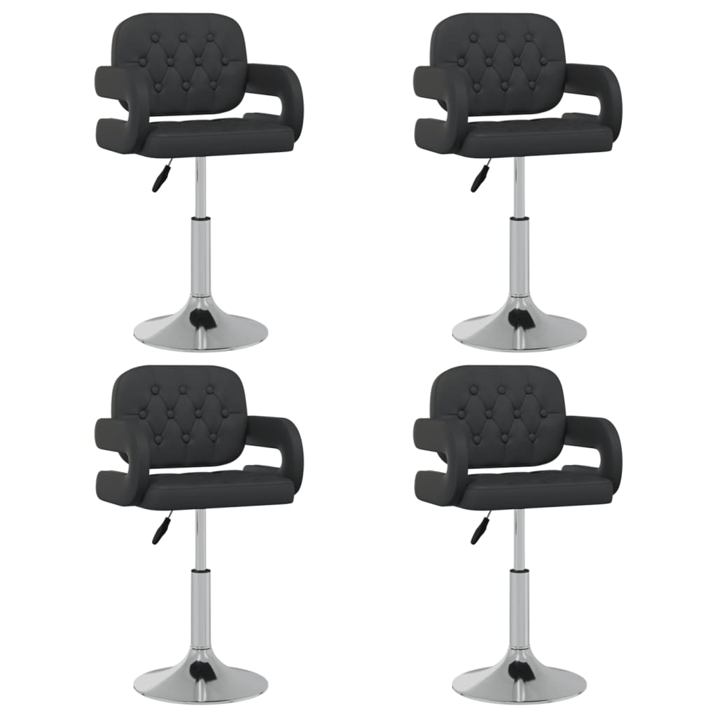 vidaXL Chaises pivotantes de salle à manger 4 pcs Noir Similicuir