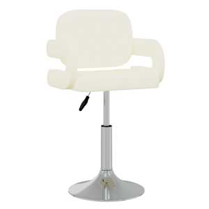 vidaXL Pasukamos valgomojo kėdės, 4vnt., kreminės, dirbtinė oda