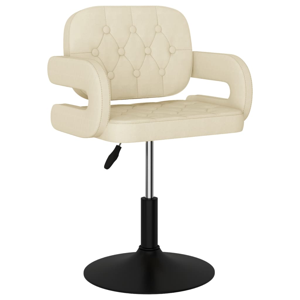 

vidaXL Eetkamerstoelen draaibaar 6 st stof crèmekleurig