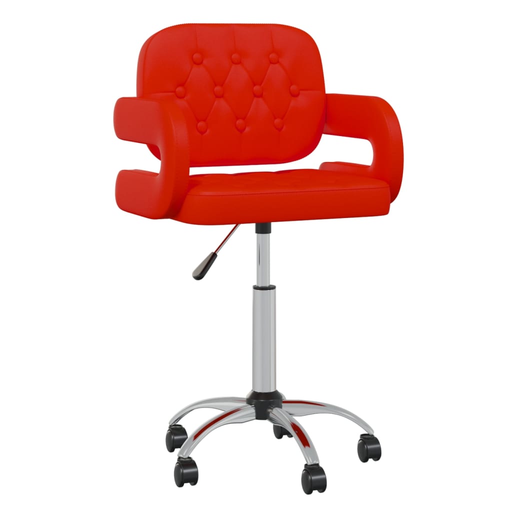 Pasukama biuro kėdė, raudonos spalvos, dirbtinė oda (335629)