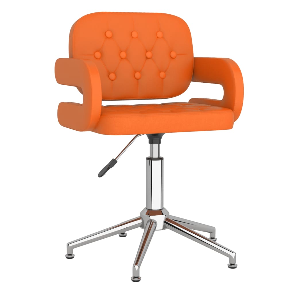 vidaXL Scaun de birou pivotant, portocaliu, piele ecologică vidaXL imagine noua 2022