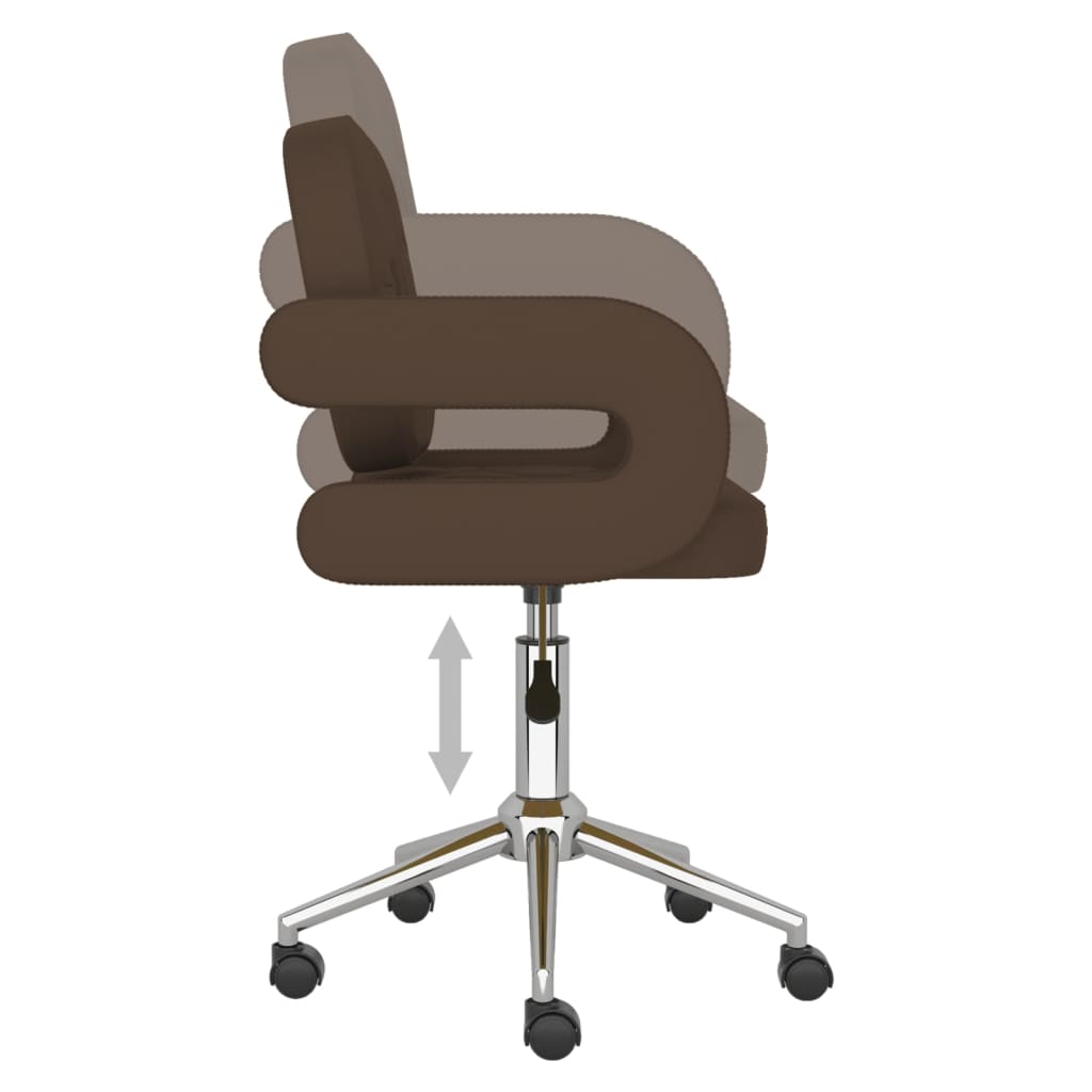 Otočná kancelárska stolička hnedá umelá koža