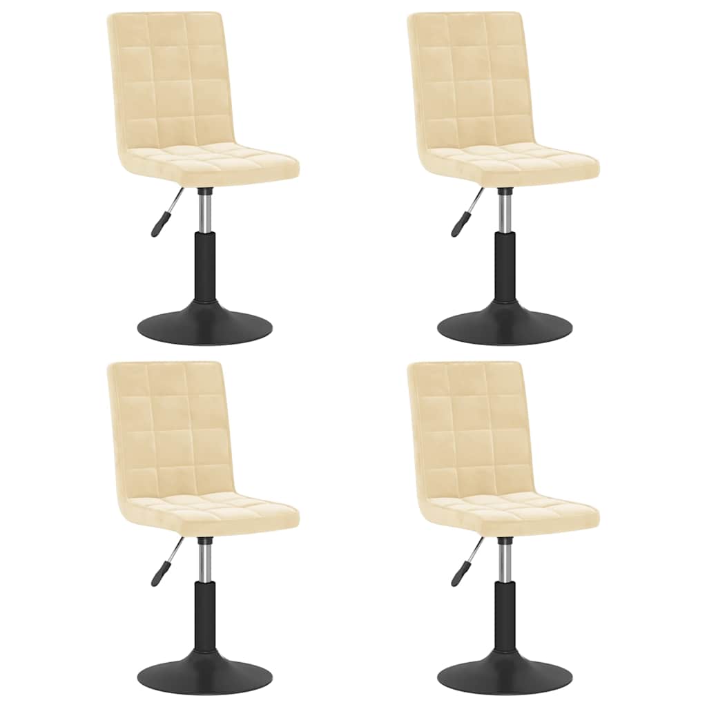 vidaXL Otočné jídelní židle 4 ks krémové samet