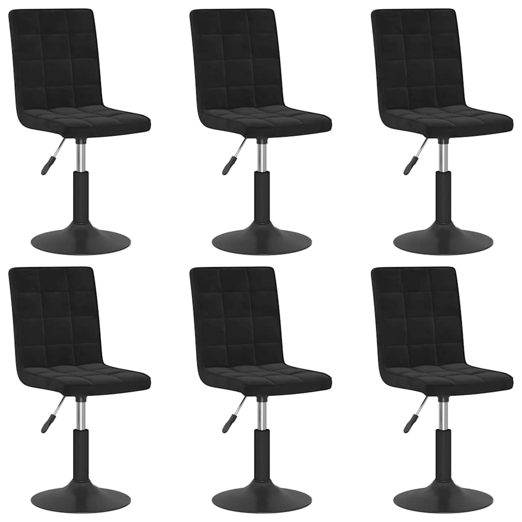 vidaXL Otočné jídelní židle 6 ks černé samet