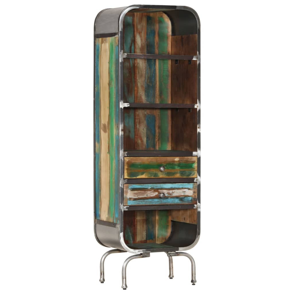 Dulap înalt, multicolor, 40x30x126 cm, lemn masiv reciclat