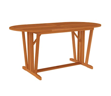 Set Da Pranzo Da Giardino 7 Pezzi In Legno Di Acacia - Tavolo Ovale E Sedie Pieghevoli, Marrone - Foto 4