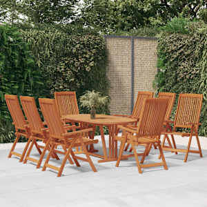 Zložljivi vrtni stoli 8 kosov trden evkaliptusov les