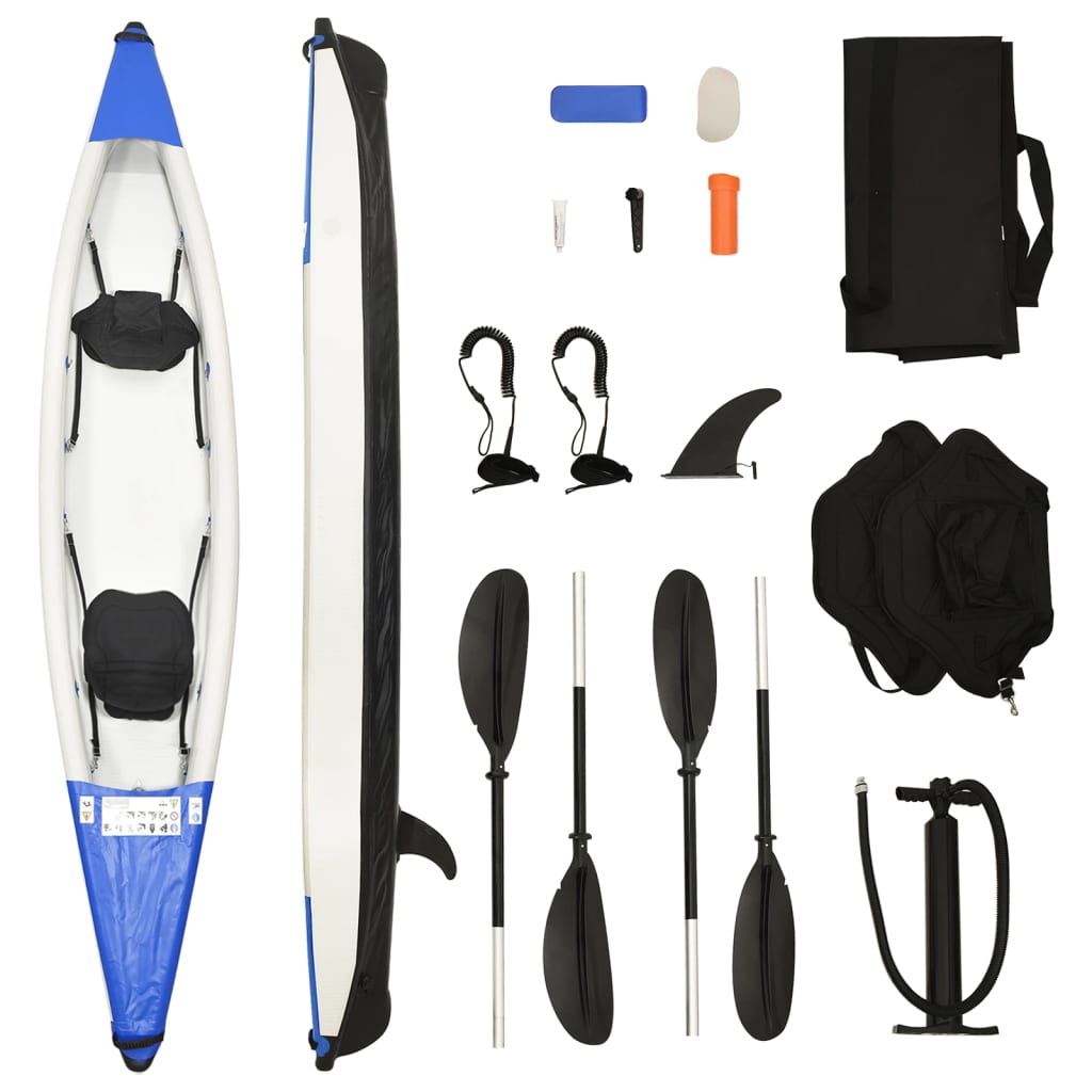 vidaXL Kayak insuflável 424x81x31 cm poliéster azul