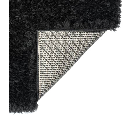 vidaXL High Pile Shaggy Rug Black 120x170 cm 50 mm