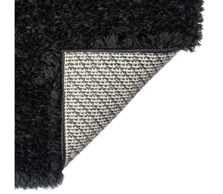 vidaXL Tapis shaggy à poils hauts Noir 200x290 cm 50 mm