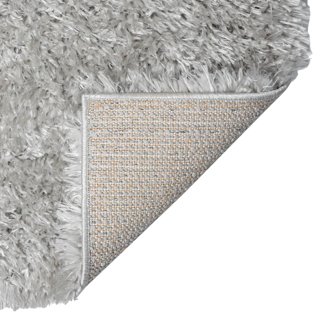 vidaXL shaggy gulvtæppe med høj luv 120x170 cm 50 mm grå