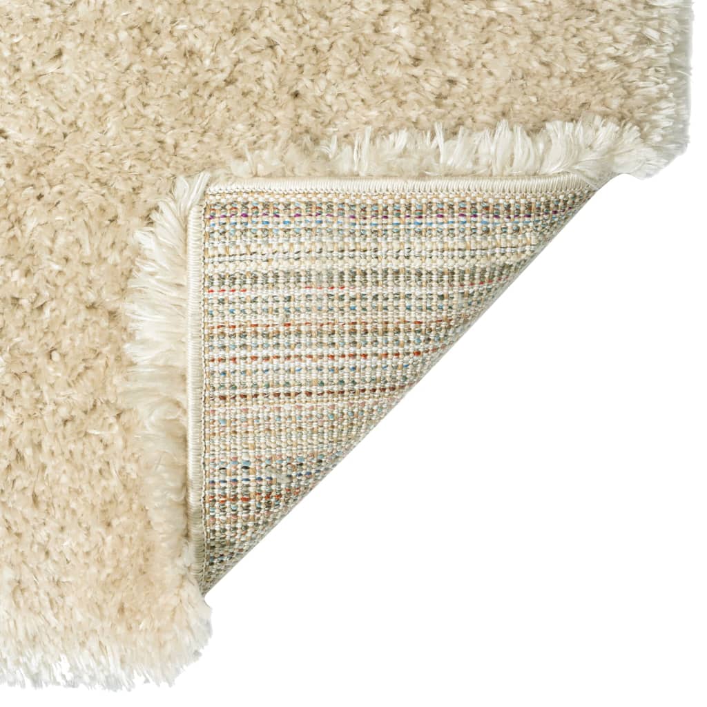 vidaXL Chlpatý koberec s vysokým vlasom béžový 120x170 cm 50 mm