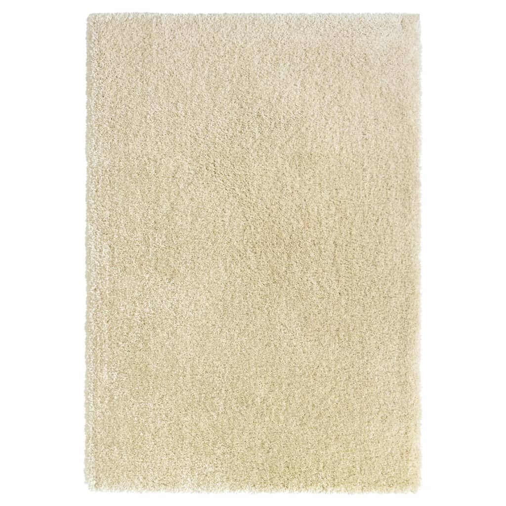 vidaXL Korkeanukkainen Shaggy matto beige 140×200 cm 50 mm