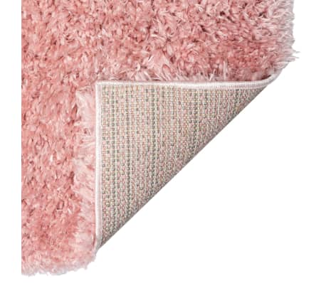 vidaXL Čupavi tepih s visokim vlaknima ružičasti 80 x 150 cm 50 mm