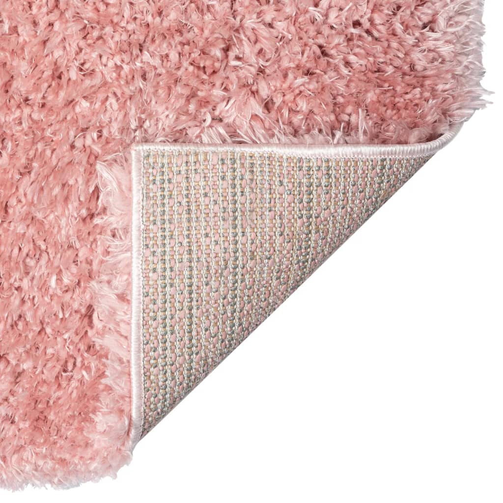 vidaXL Vloerkleed shaggy hoogpolig 50 mm 100x200 cm roze