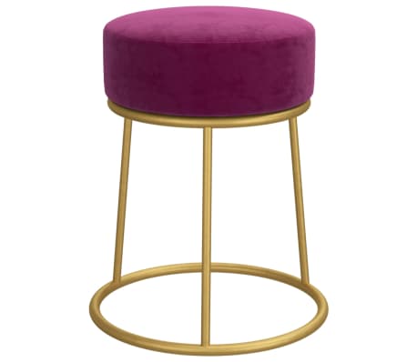 vidaXL Okrogel stolček vijoličen žamet