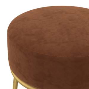 Kulatá stolička hnědá samet - obrázek 4