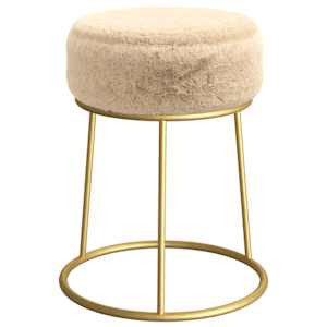 vidaXL apaļ&scaron; krēsls, krēmkrāsas plī&scaron;s