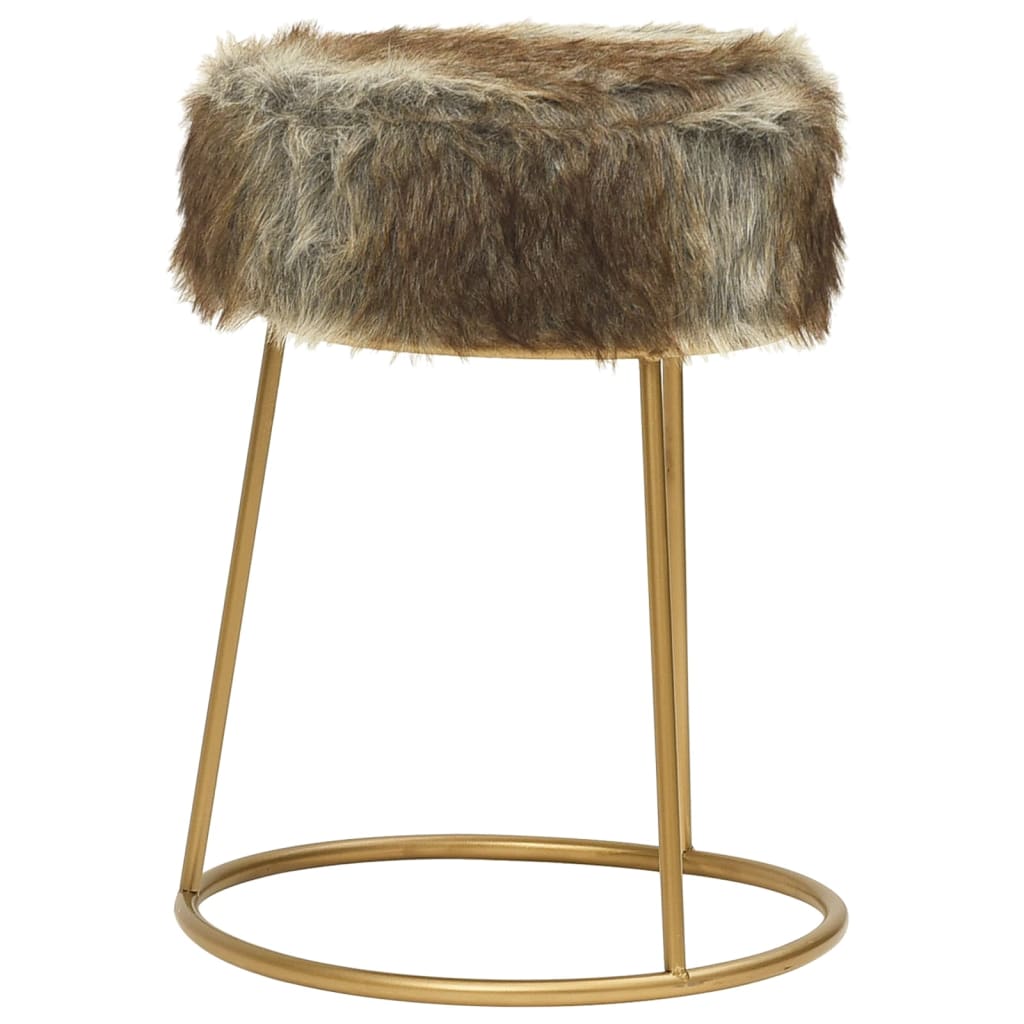 vidaXL Tabouret rond Mélange de couleurs Peluche