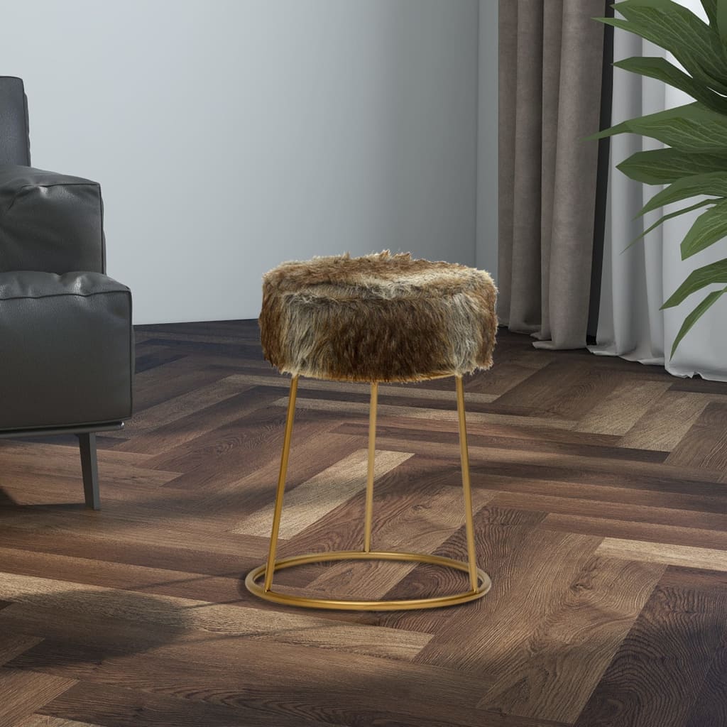 vida XL Runder Hocker Mehrfarbig Plüsch