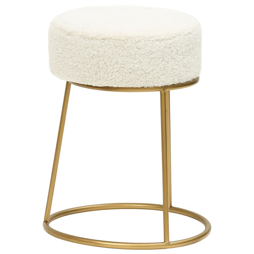 

vidaXL Hocker rond fleece wit