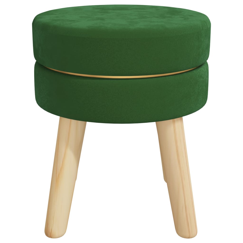 vidaXL Okrogel stolček zelen žamet