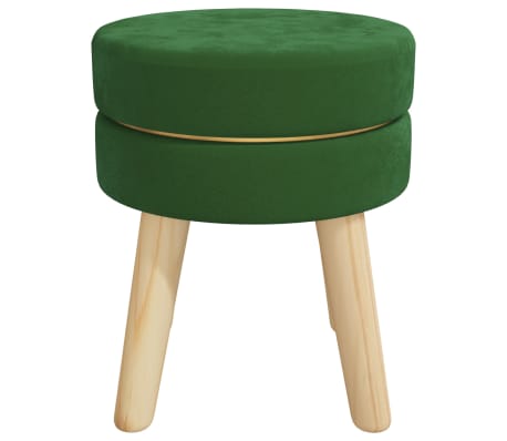 vidaXL Okrogel stolček zelen žamet