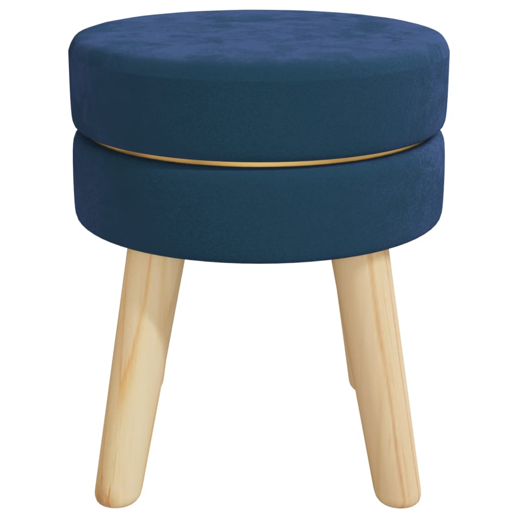 

vidaXL Hocker rond fluweel blauw