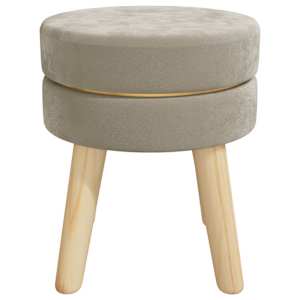 vidaXL Tabouret rond Gris fonc&eacute; Velours