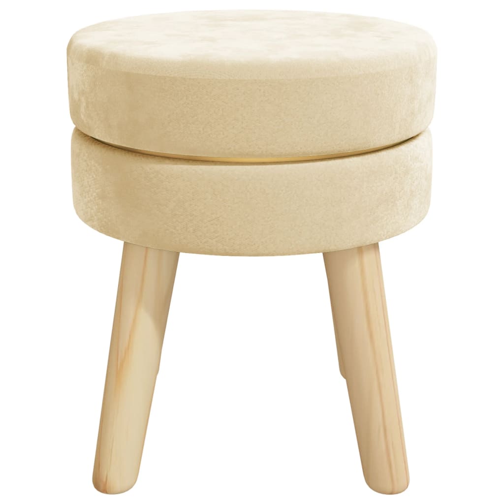 vidaXL Tabouret rond Abricot Velours